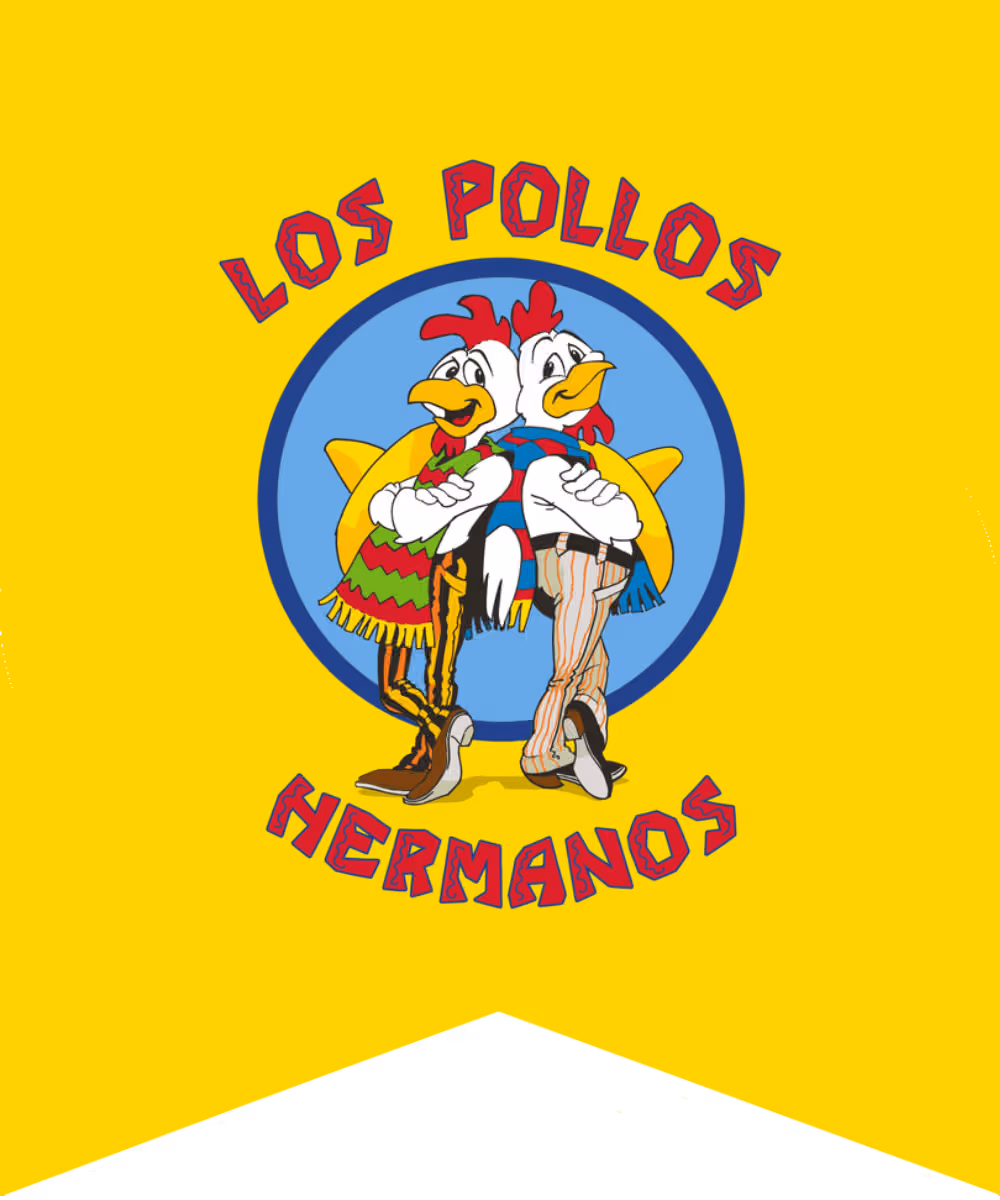 Liston amarillo con el logotipo de Los Pollos Hermanos